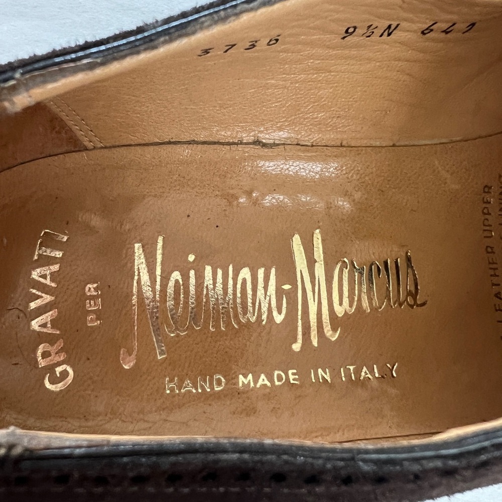 Gravati Per Neiman Marcus Women’s Suede Oxfords Size 9.5N Brown - Picture 8 of 11